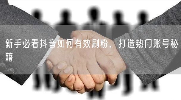 新手必看抖音如何有效刷粉，打造热门账号秘籍