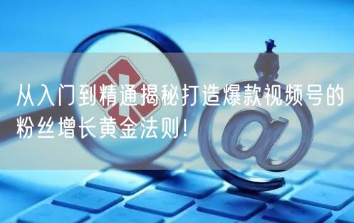 从入门到精通揭秘打造爆款视频号的粉丝增长黄金法则！