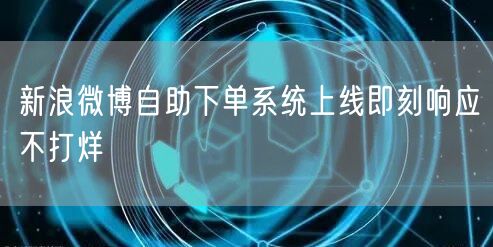 新浪微博自助下单系统上线即刻响应不打烊