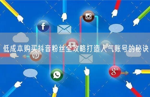 低成本购买抖音粉丝全攻略打造人气账号的秘诀
