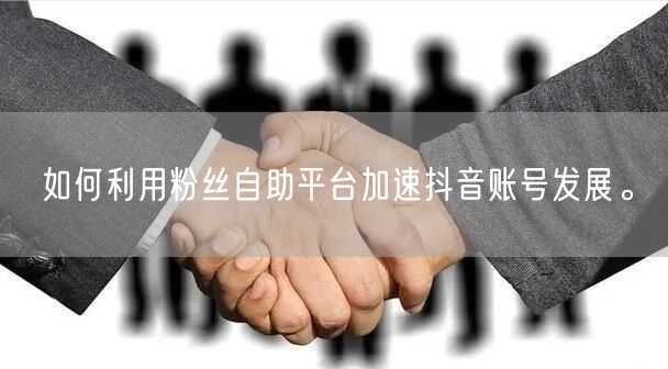 如何利用粉丝自助平台加速抖音账号发展。