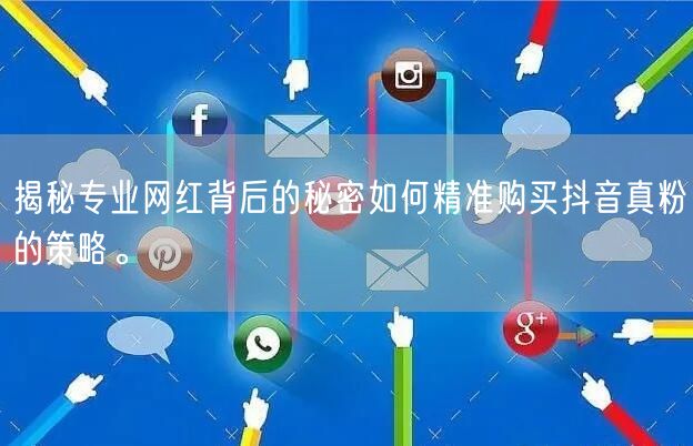 揭秘专业网红背后的秘密如何精准购买抖音真粉的策略。