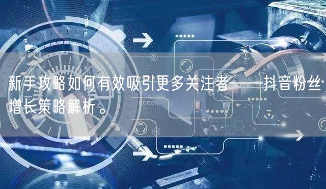 新手攻略如何有效吸引更多关注者——抖音粉丝增长策略解析。