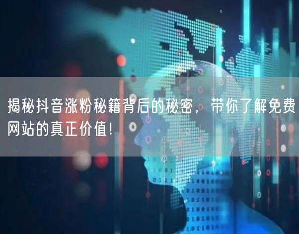 揭秘抖音涨粉秘籍背后的秘密，带你了解免费网站的真正价值！